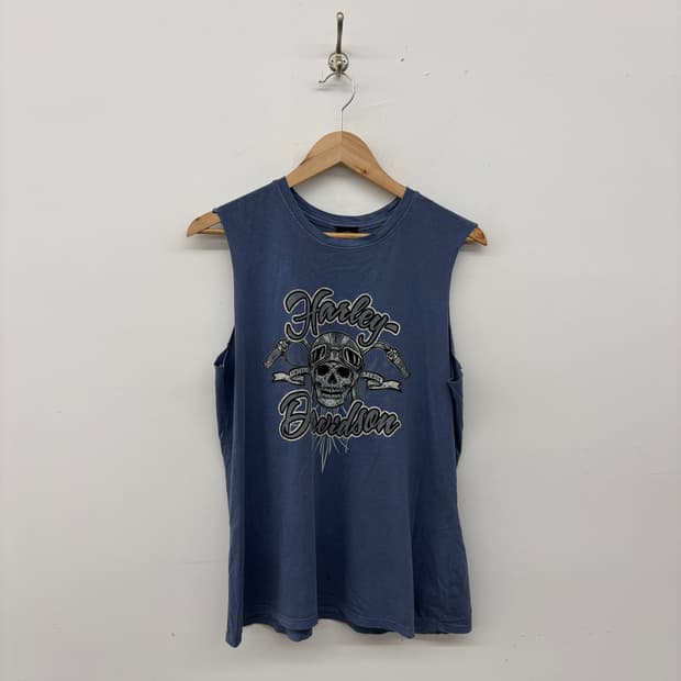 할리 데이비슨 스컬 나시티 블루 여성 XL