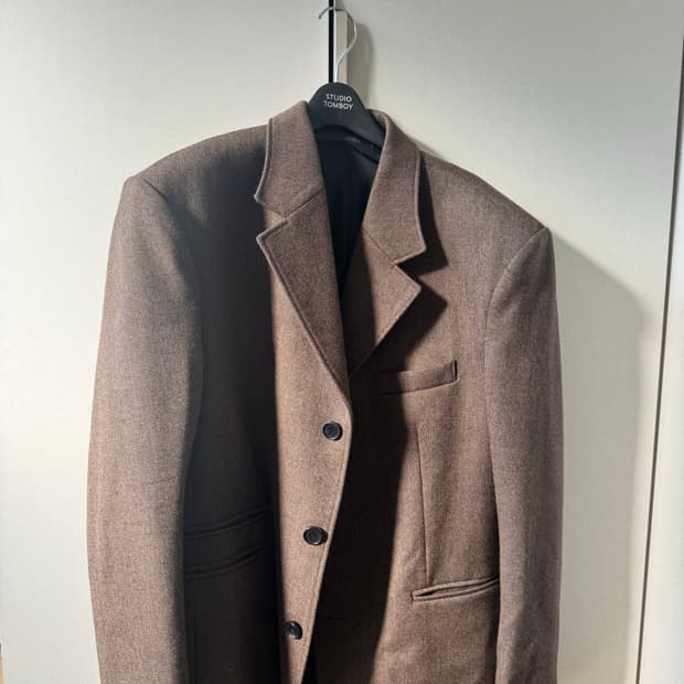 알렌느 브라운 트위드 울블레이저