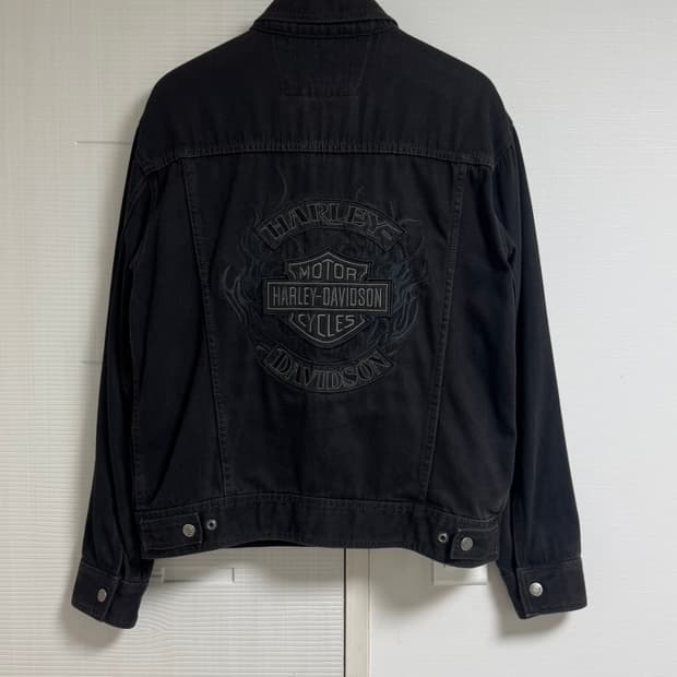 할리데이비슨 백로고 아플리케 데님 자켓 M
