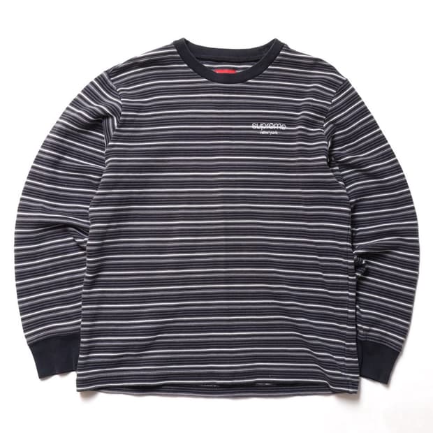 슈프림 Supreme Logo Stripe Long Sleeve 