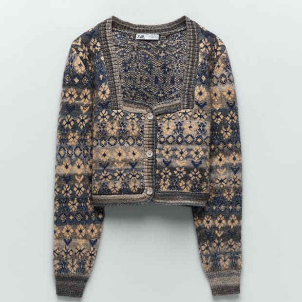 품절 대란 희귀!!) 자라 자카드 니트 재킷