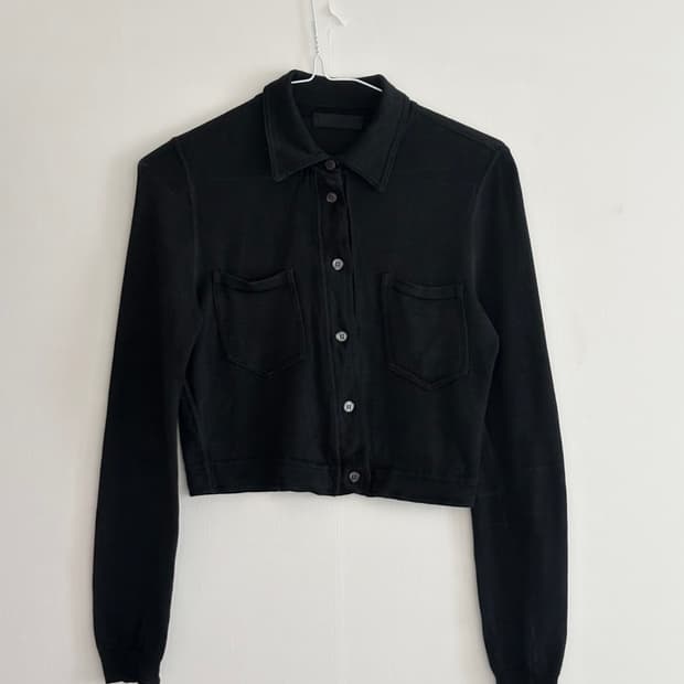 프라다 코튼 크롭 셔츠