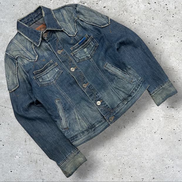 [L] pearl jeans 스터드 웨스턴 데님 자켓 청자켓 A886
