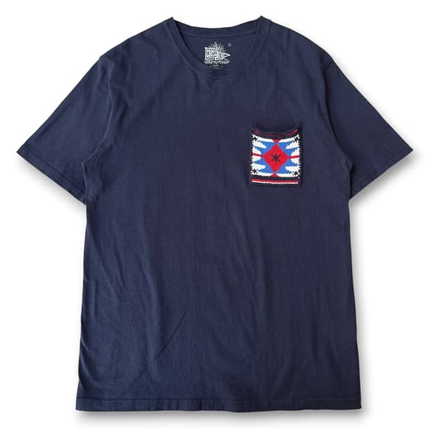 USA 크로스비치 뜨개 포켓 네이비 반팔 티셔츠 XL