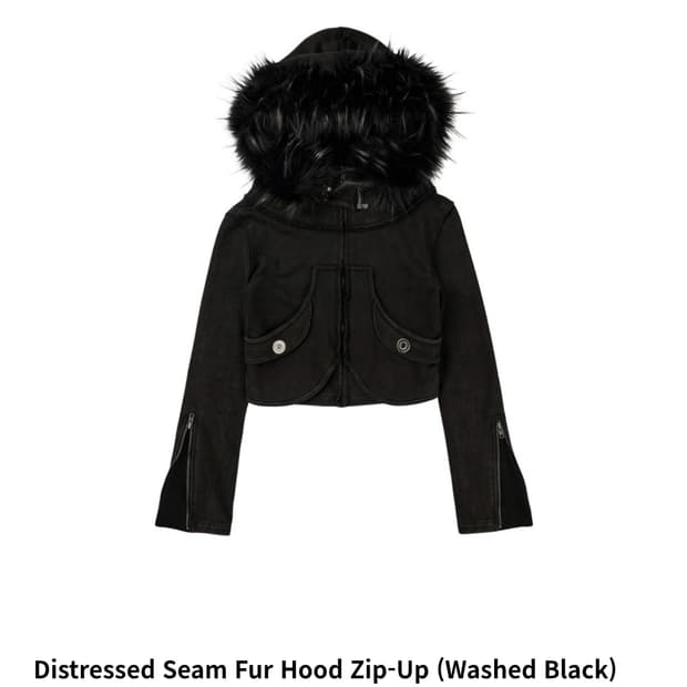 [1사이즈 구해요] 보니앤키예 bonienkiye 퍼 후드집업 블랙