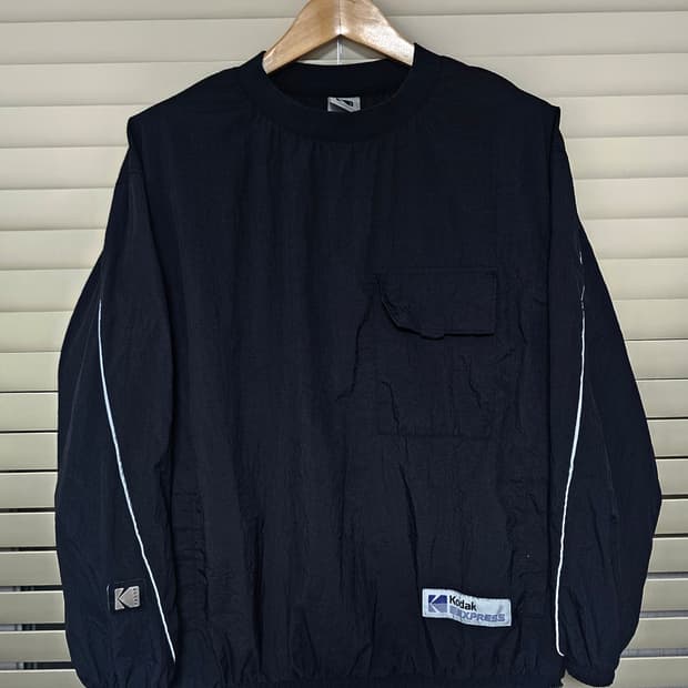 코닥 익스프레스 블랙 풀오버 바람막이 맨투맨 S