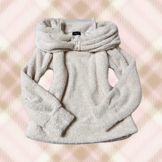 핑크 아이보리 레이스 리본 오프숄더 라떼 히메 갸루 러블리 로걀 빈티지