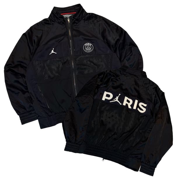 조던 X 파리생제르망 에어수트 져지 자켓 블랙