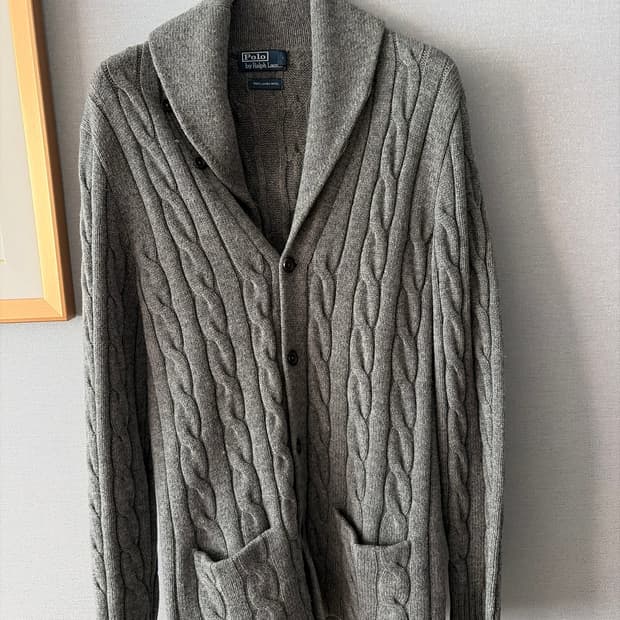 폴로 랄프로렌 숄카라 케이블 가디건 L