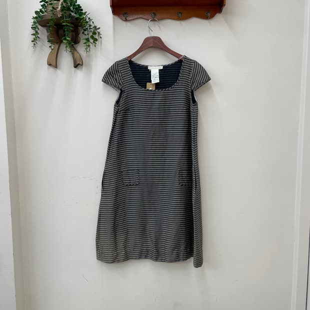 모리 교과서 스트라이프 반팔 롱 원피스 막스마라