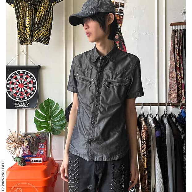 HIDEWAYS Japan Metallic Studed 1/2 Shirt