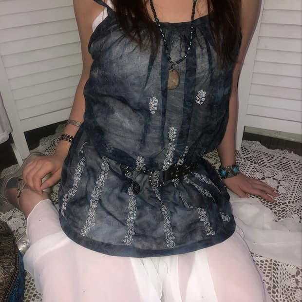 navy sheer sequin detail sleeveless