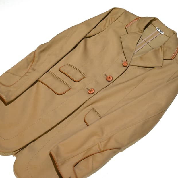 miumiu 2000s archive leather piping coat