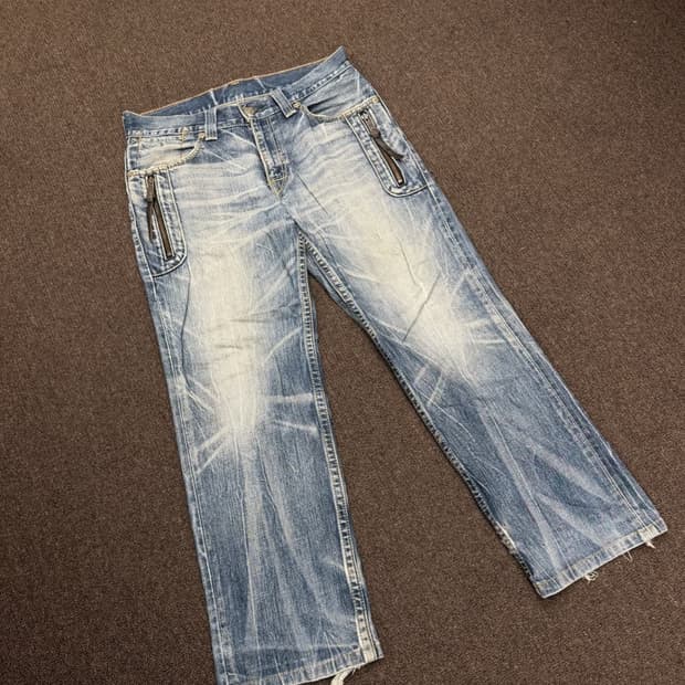 34)리바이스 502 빈티지 워싱 데님팬츠