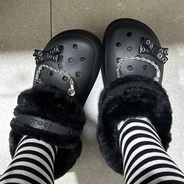 베이 라인드 클로그 크록스 240 (잠깐 1회 착용) 일본 갸루