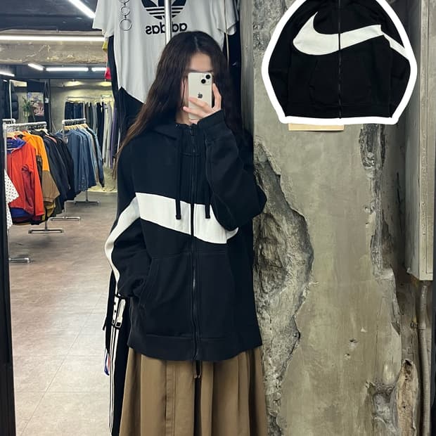 나이키 빅로고 후드집업 블랙 2XL #csz2151