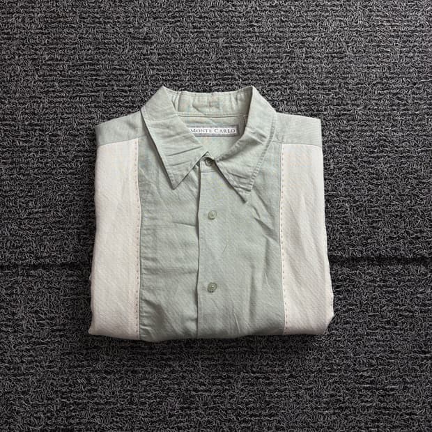 Carlo 빈티지 실키 쿠바 패턴 셔츠 3809