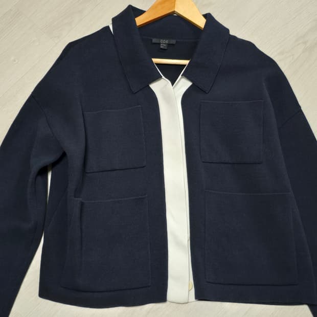 코스 COS 네이비 투톤 가디건 재킷