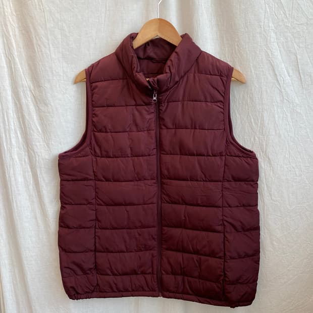 자주빛 패딩조끼(XL)