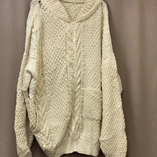 빈티지 헤비 니트 집업