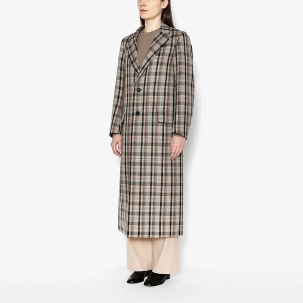 AURALEE 오라리 더블 페이스 체크 수티앵코트