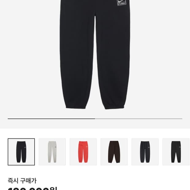 나이키 스투시 워시드 플리스 팬츠 블랙 S