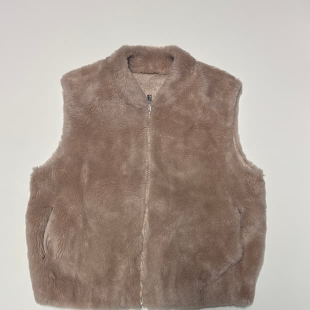 여성 리오벨 리버시블 리얼 호주산 양모 양털 베스트 66 77