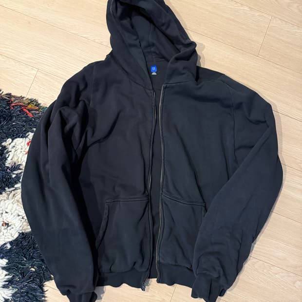 [L] 이지 갭 후드 집업 블랙