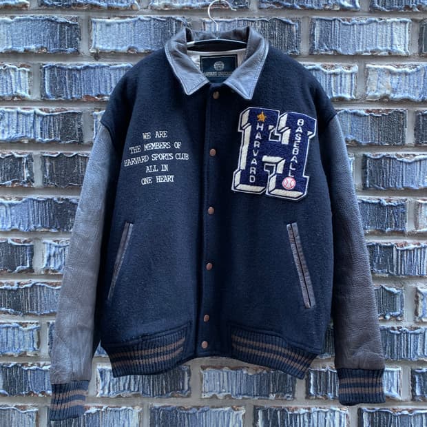 70s 하버드대학교 울레더 바시티자켓