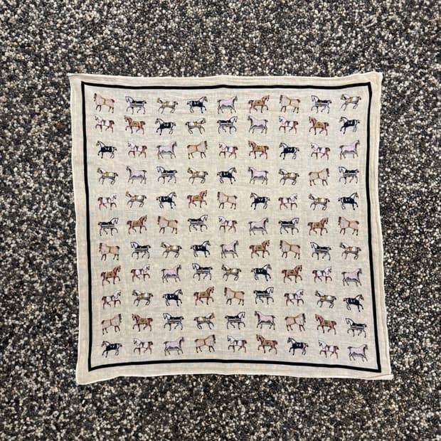 빈티지 말 패턴 반다나 (50x50cm)  