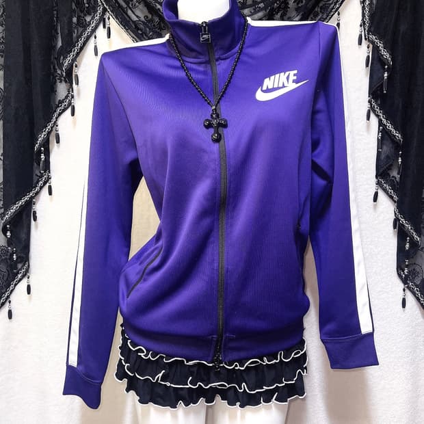 나이키 퍼플 트랙탑 져지 저지 집업 스포티  y2k 와투케 갸루 핀터