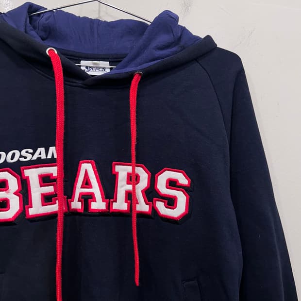 두산베어스 팀로고 코튼 기모 후드티