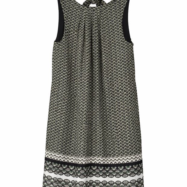 그린 쉘패턴 홀터넥 원피스