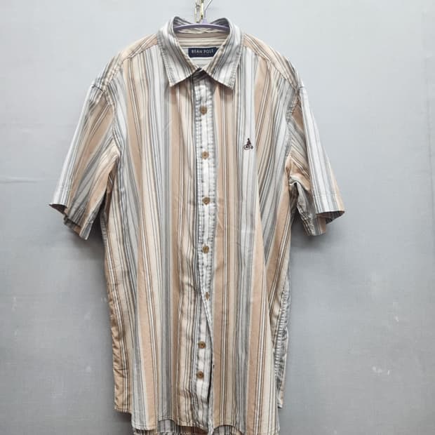 빈폴 로고 자수 스트라이프 반팔셔츠 105(XL)