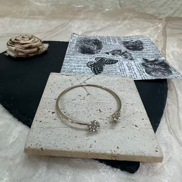 빈티지 플라워 오리엔탈 오픈 팔찌