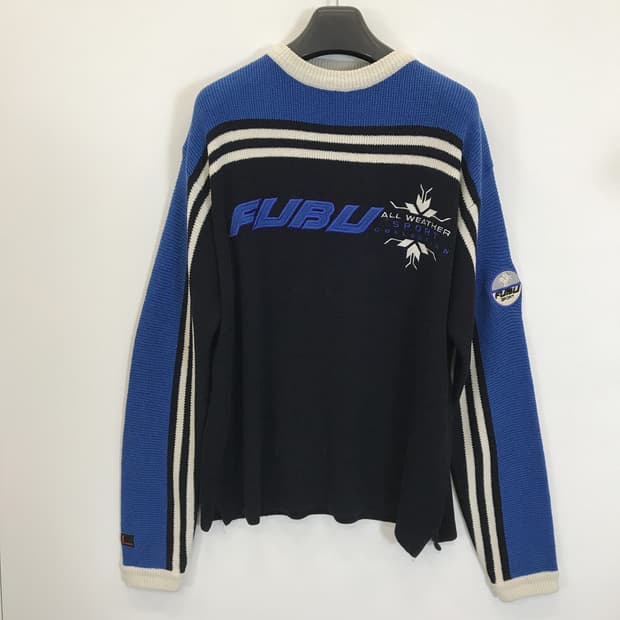 FUBU Y2K 올드스쿨 라운드 레이싱니트 [100]