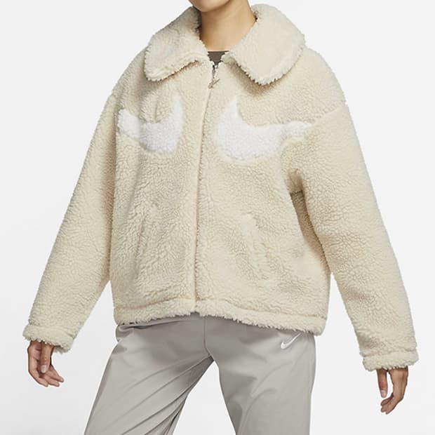 S 나이키 NSW 더블 스우시 세르파 플리스 양털 후리스 자켓