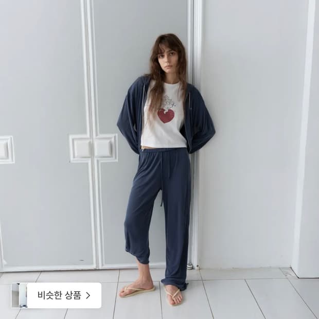 (무료배송,새상품)포에토 저지 후드집업+팬츠 네이비 일괄