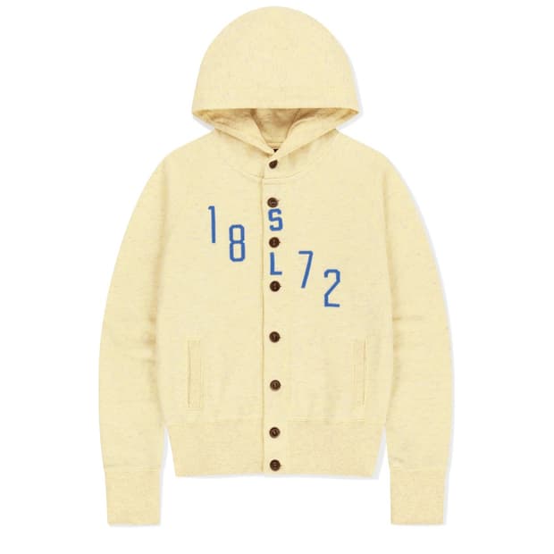 W1872 Button UpH Hoodie Heather Yellow