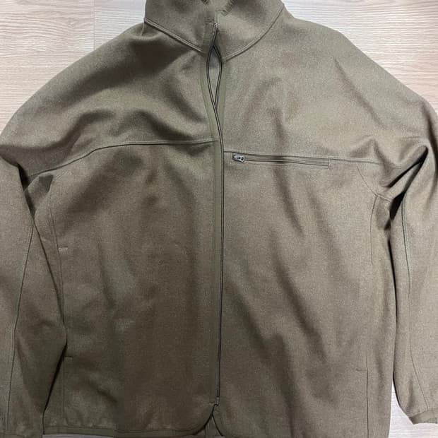 유니클로 U 브러시드 저지 집업 블루종 브라운 XL