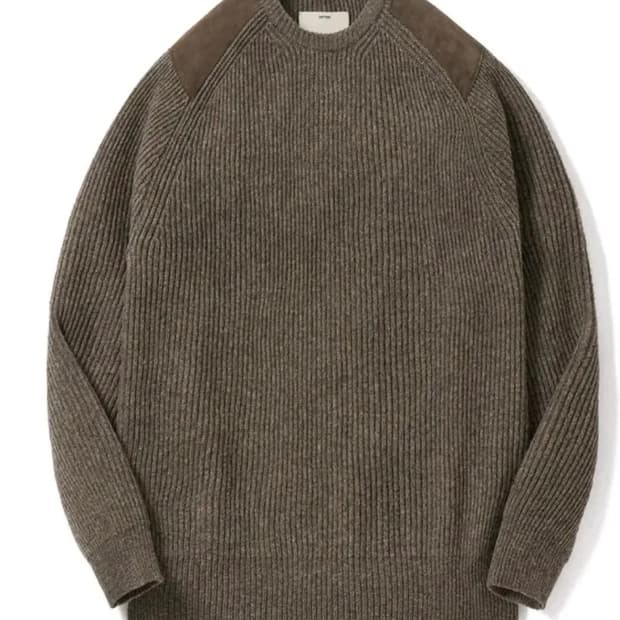 포터리 밀리터리 크루넥 니트 카키 2사이즈