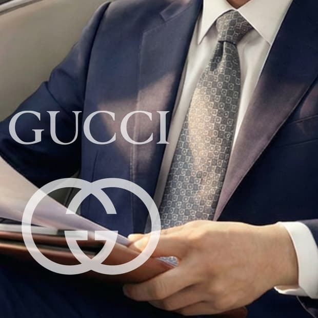 GUCCI 구찌 넥타이 그레이 로고 패턴 A+등급 K2470
