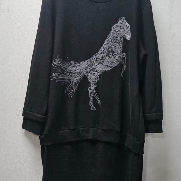 스테파넬 블랙 기모  원피스  L