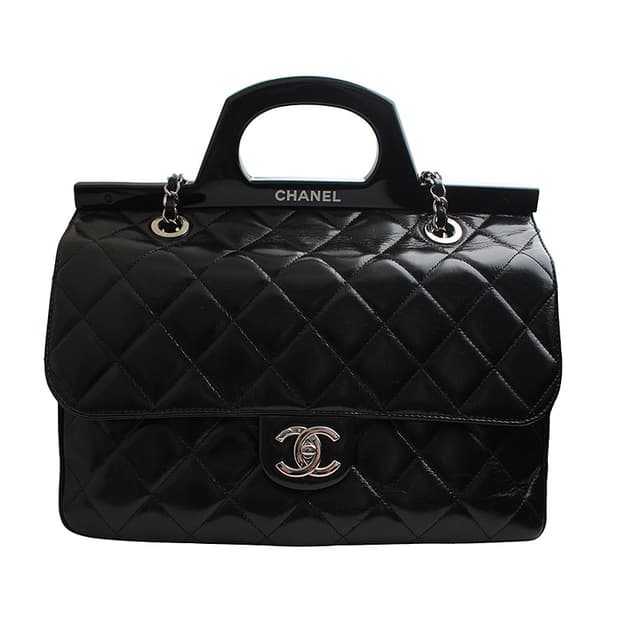 샤넬 빈티지 블랙 플랩 은장 토트겸 숄더백 (20번대)