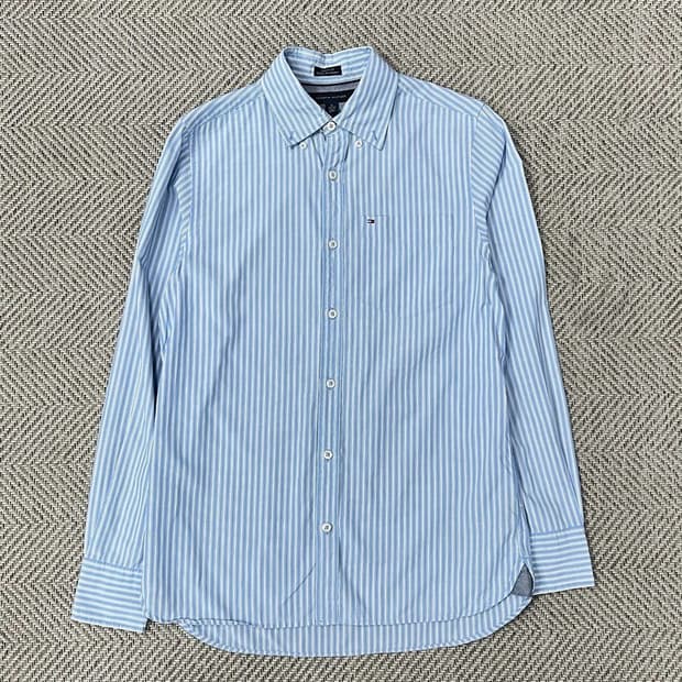 타미힐피거 커스텀핏 코튼 스트라이프 셔츠 v0677