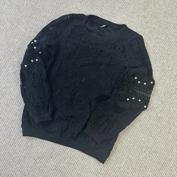 M 빈티지 여자 레이스 진주장식  0415D