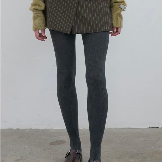 기준 Pin Stripe Wrap Short khaki Brown