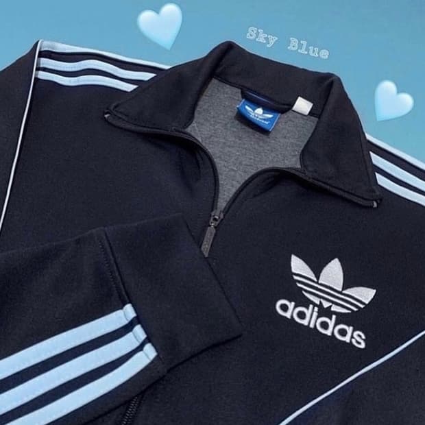 🐰아디다스 스카이블루 삼선 핏 존예 져지 트랙탑 인기🪽🩵