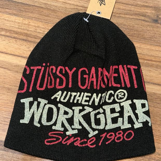 스투시 워크기어 프린트 스컬캡 비니