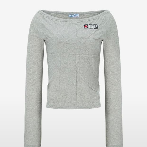 Maddie Union Jack Long Sleeve Top (Oatme